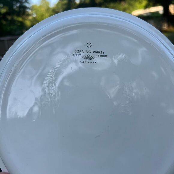 Vintage Corning Ware Blue Cornflower 9" Pie Plate Dish- 1960s Pyroceram - Picture 3 of 3